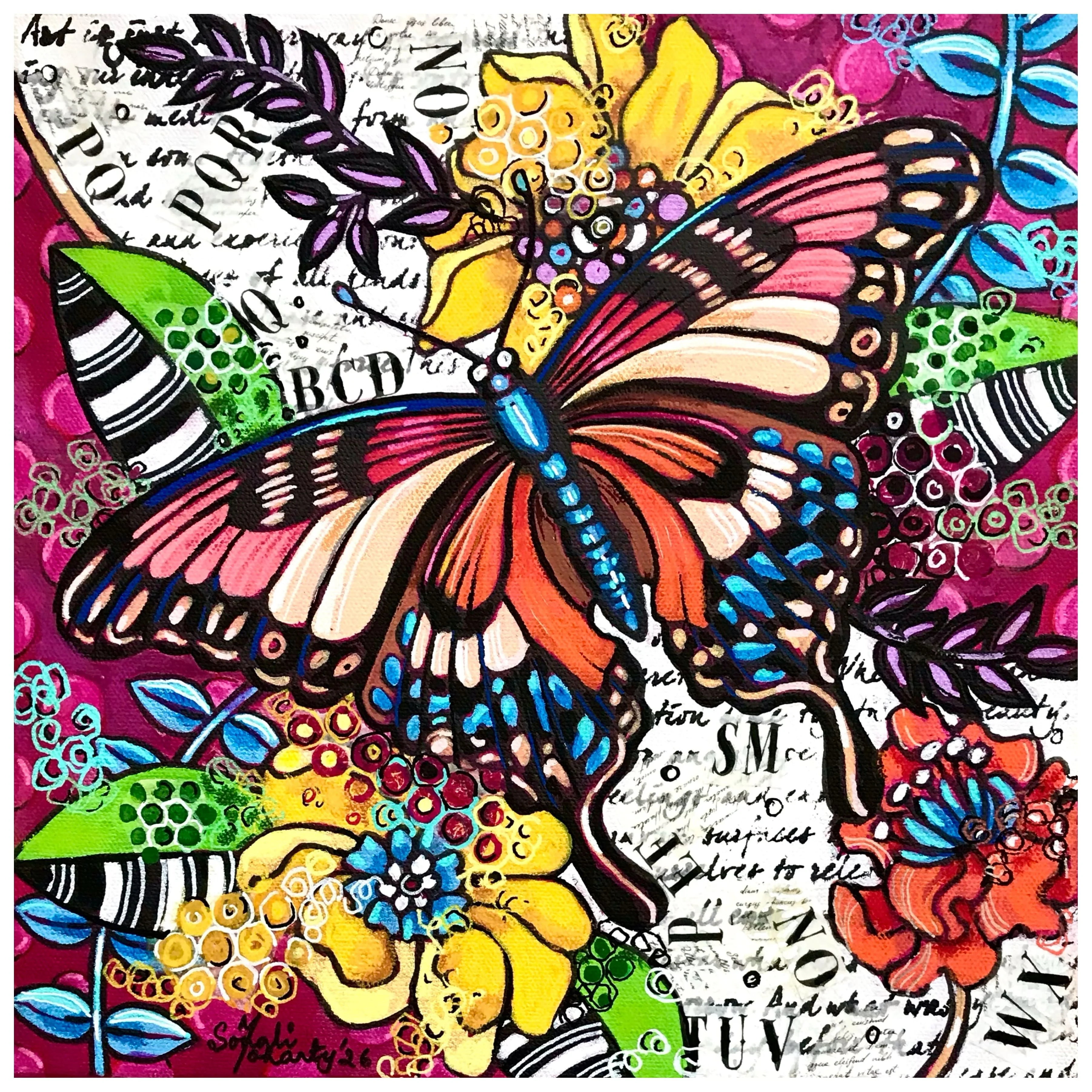 Butterfly and Blossoms