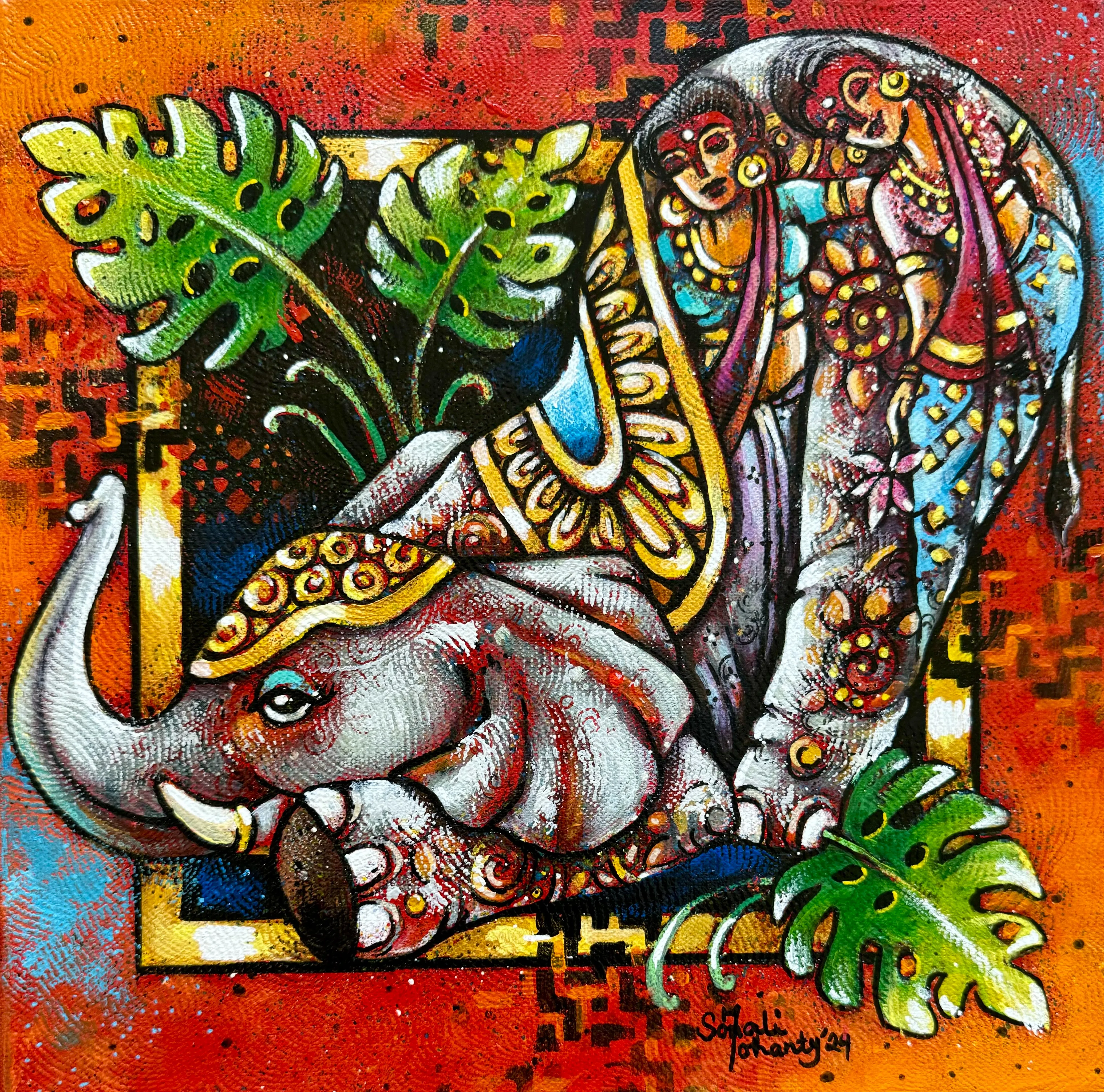 Elephant and Women 1 